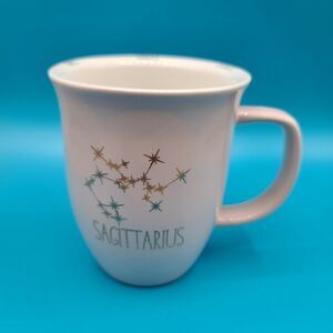Sagittarius Coffee Mug 10 Strawberry St Zodiac Horoscope Astrology White Pink
